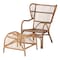 Baxton Studio Lamaria Modern Bohmenian Natural Brown Antique Rattan 2Piece Chair and Footstool Set 219-12715-12716-ZORO - alternate 9